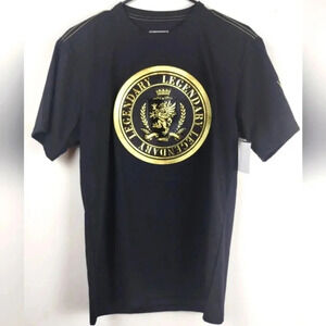 Mens Black Graphic Tee Legendary Short Sleeve Shirt Small